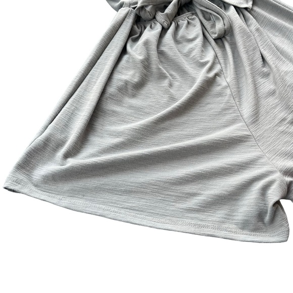 Rolla Coster Women’s S Gray Blue Sleeveless V Neck Tie Belt Elastic Waist Romper - Picture 14 of 16